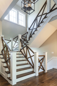 custom staircase with nautical rails