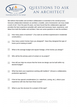 Questions To Ask A Potential Architect